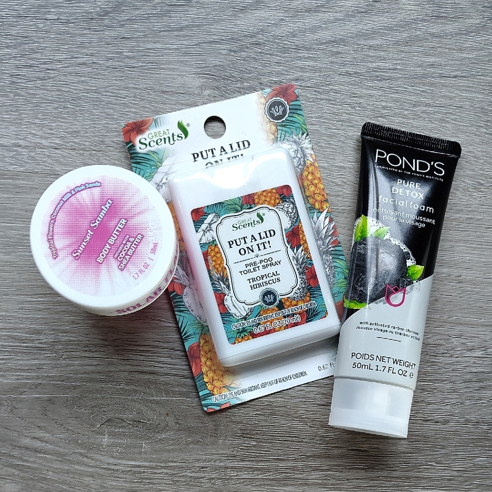🆕3PC Pond's Facial Foam,Shea Body Butter& Poo Scents Lot NIP